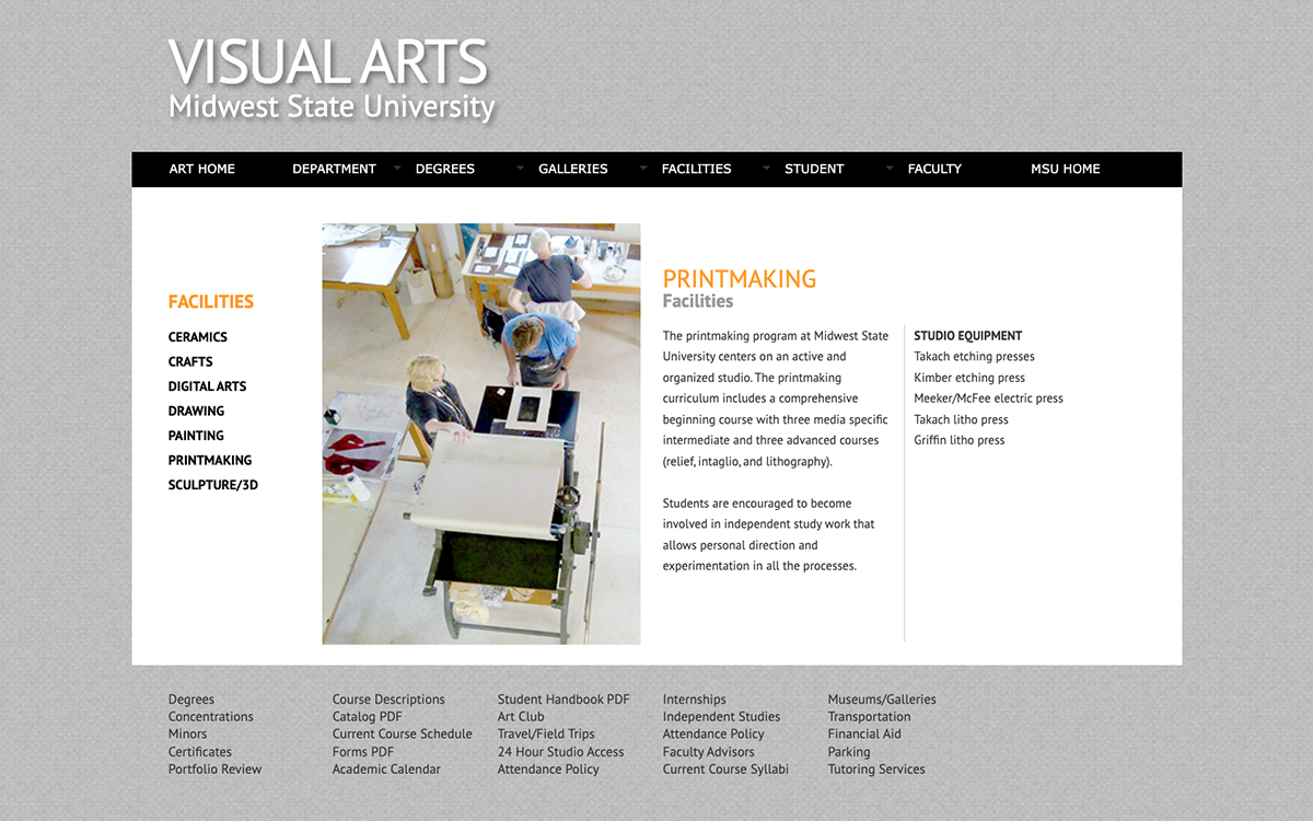 msu art department main page