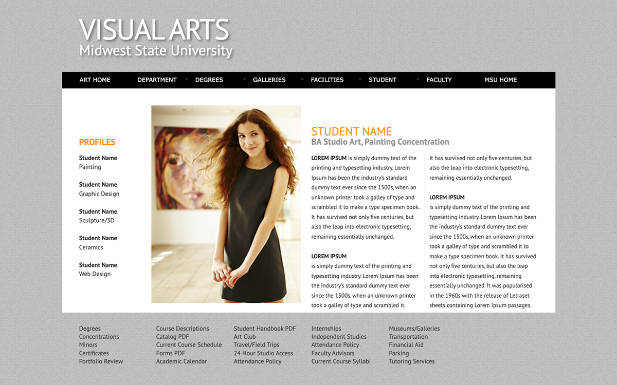 msu art department main page