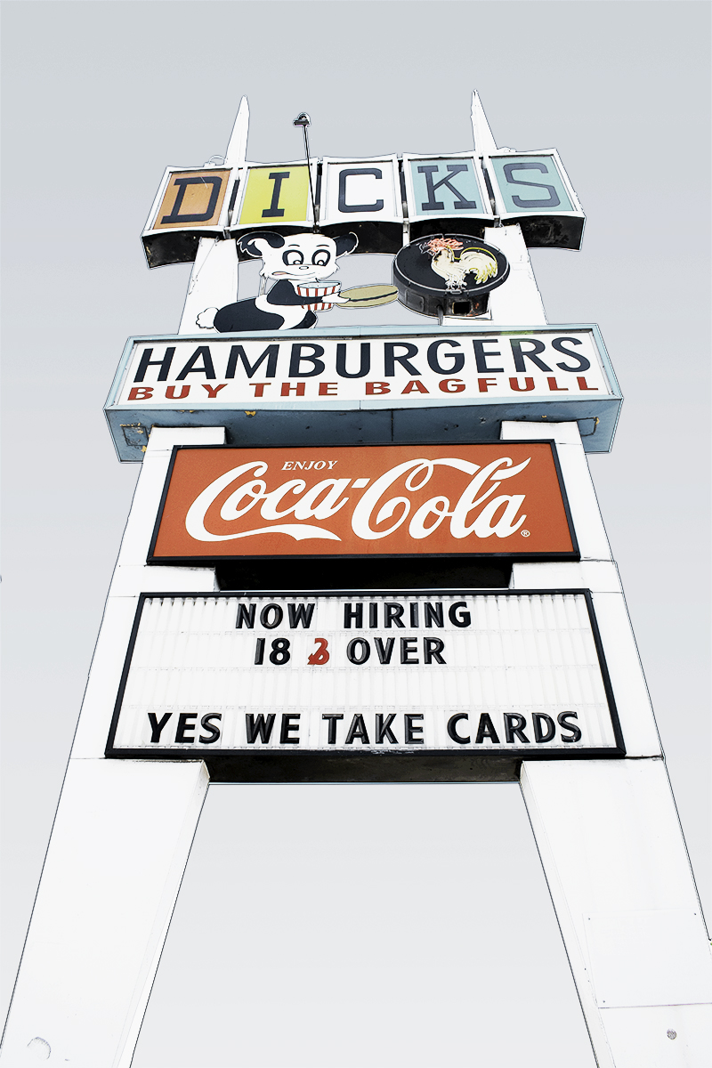 Dicks Hamburgers sign, Spokane, Washington