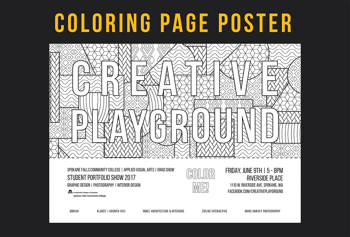 creative playground coloring poster