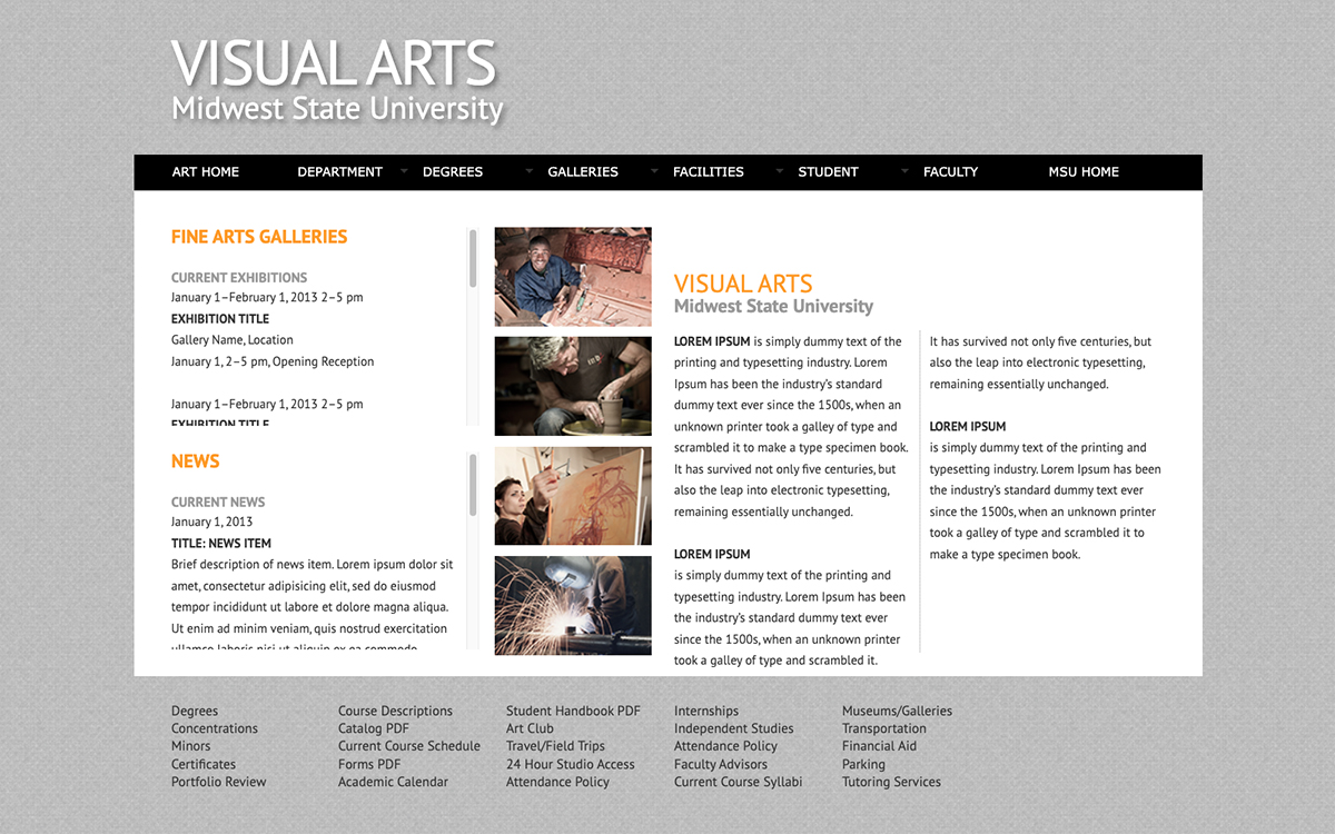 msu art department main page