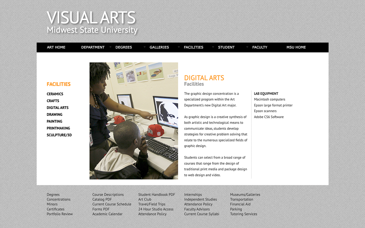 msu art department main page