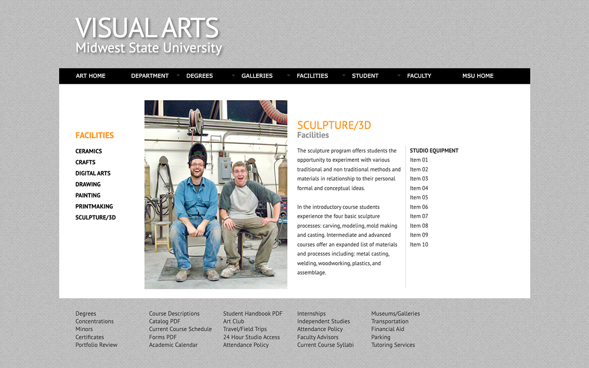 msu art department main page