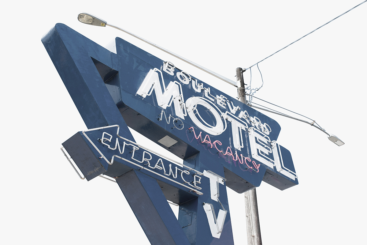 Boulevard Motel sign, Spokane, Washington