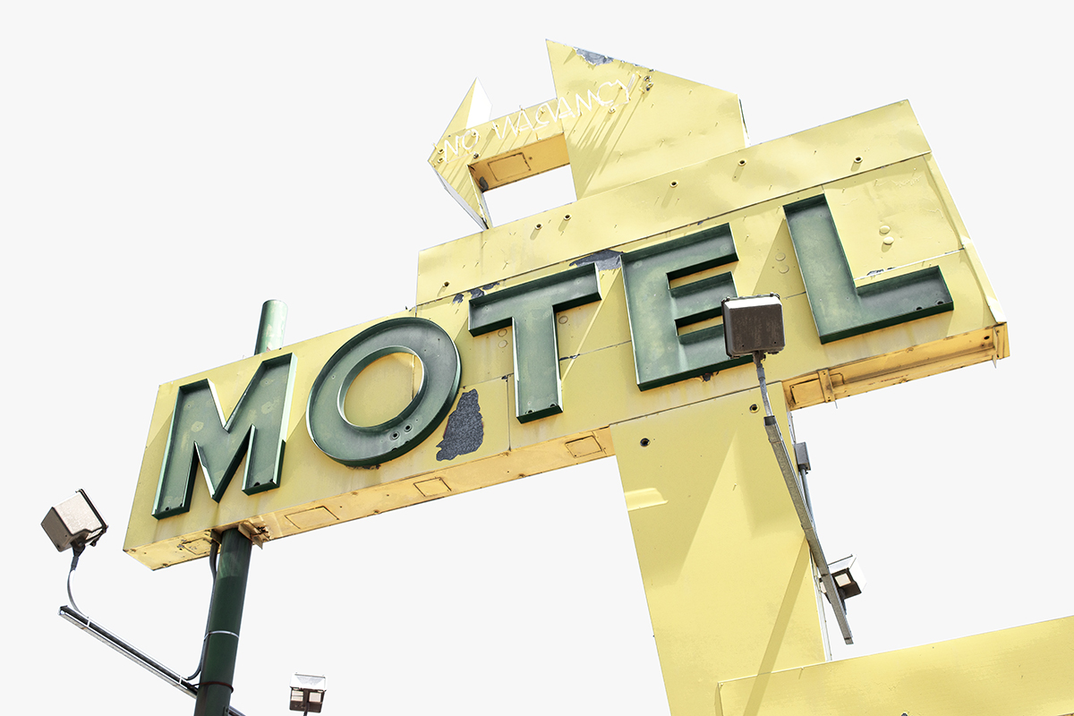 Yellow Arrow Motel sign, Spokane, Washington