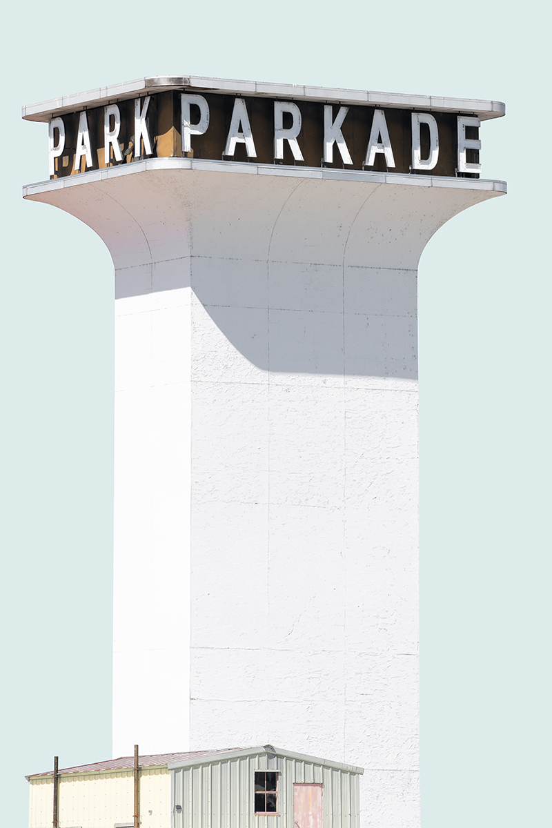 Parkade parking garage sign, Spokane, Washington