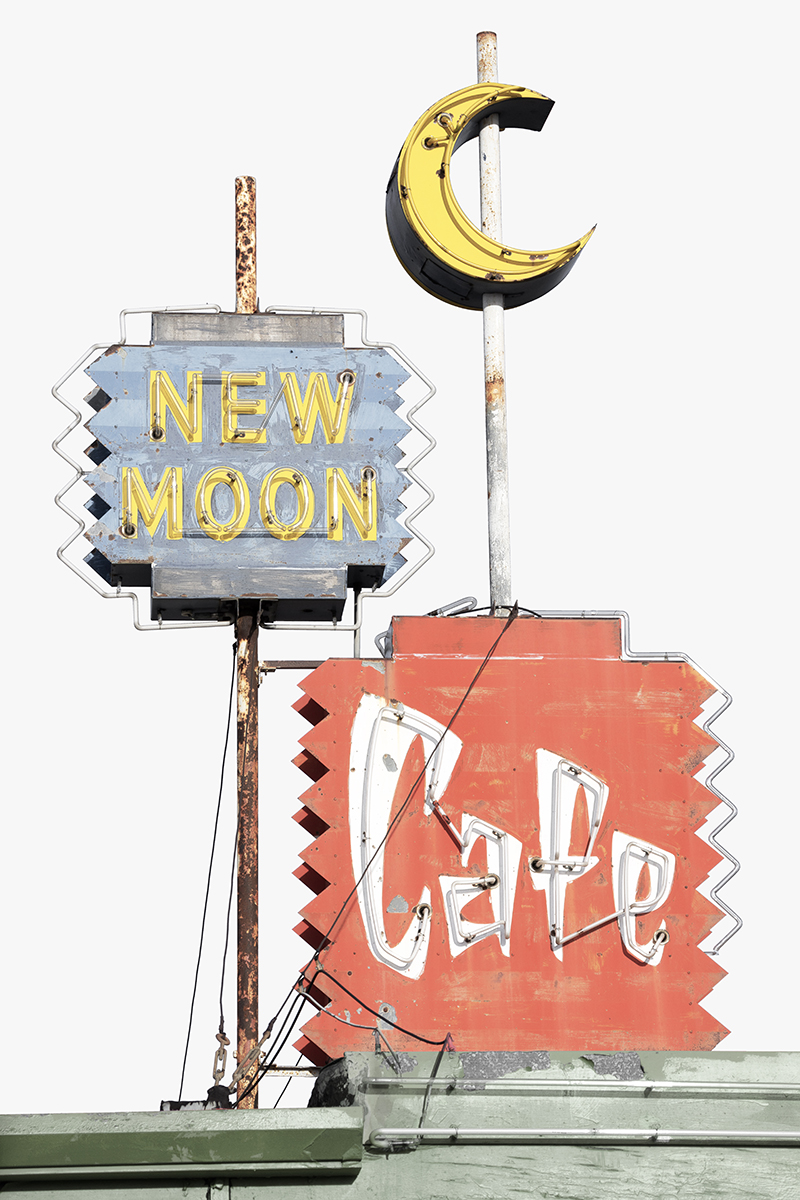 New Moon Cafe sign, Casper, Wyoming