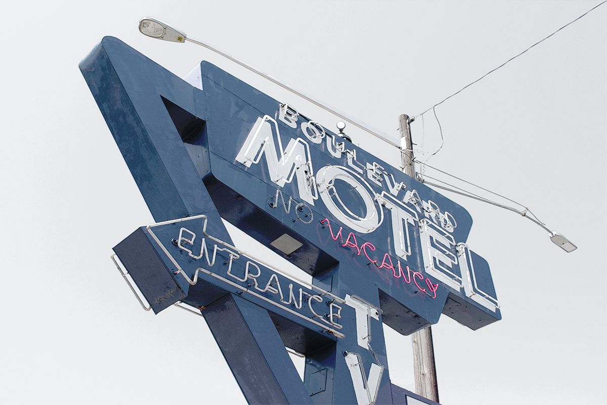 Boulevard Motel sign, Spokane, Washington
