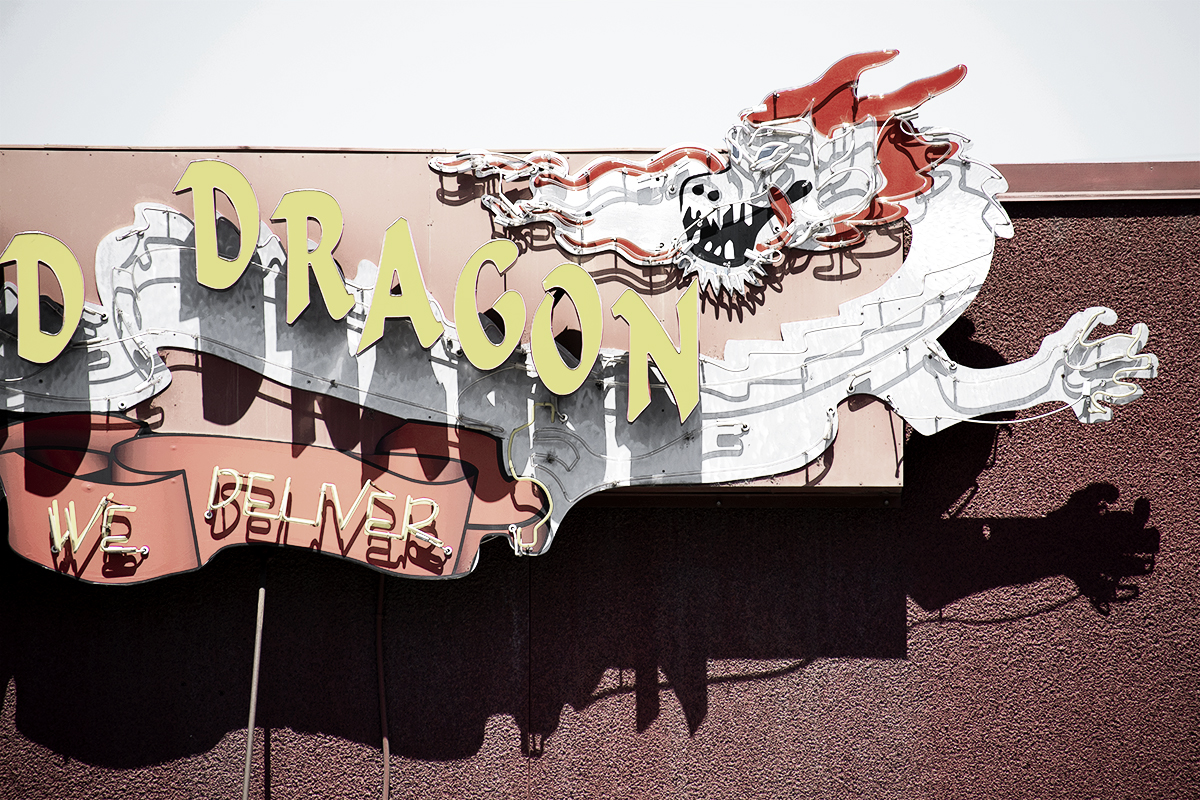 Red Dragon Restaurant sign, Spokane, Washington