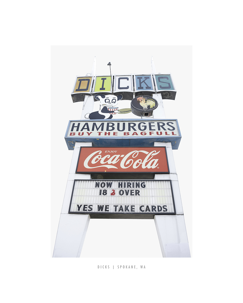 addy award gold for dicks hamburgers sign photograph
