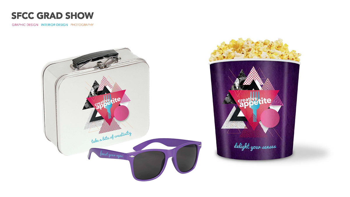 creative appetite promotional deliverables popcorn sunglasses lunchbox